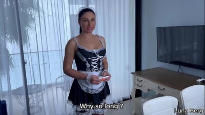 NAUGHTY MAID ordered to SUCK and FUCK for her JOB